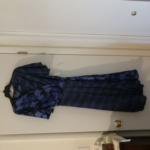 NEW NWT Simply Styled Colorblock Floral Flowers Spotted Wrap Maxi Dress Size M